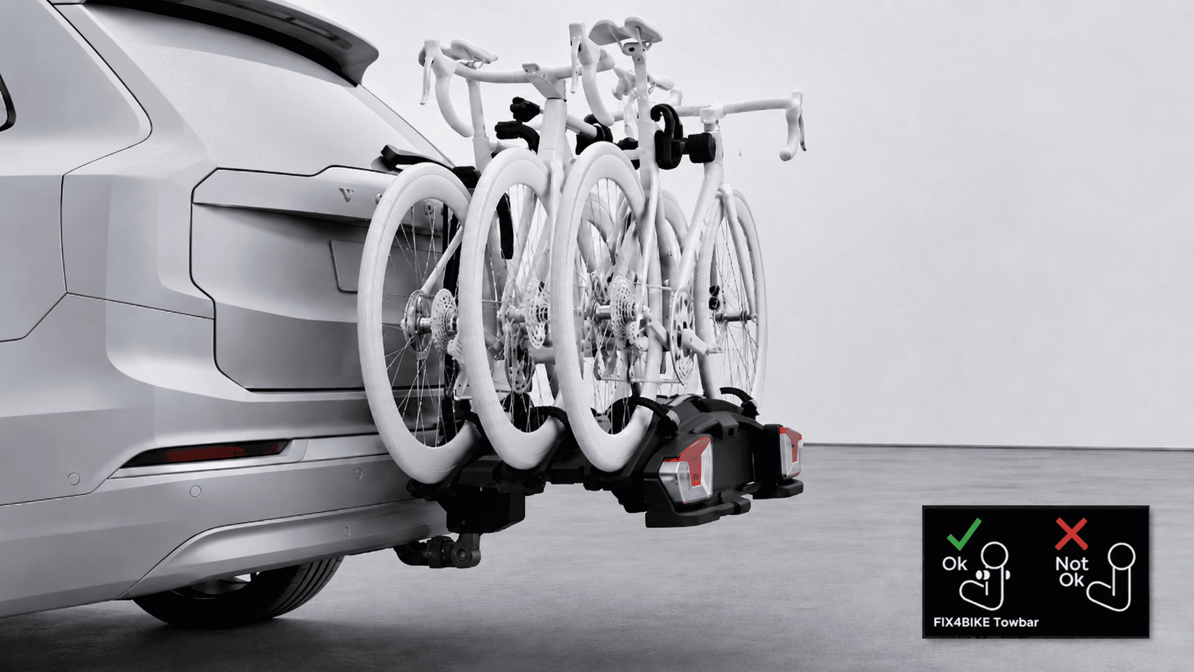Volvo Fietsdrager voor Trekhaak met FIX4BIKE® | 3 Fietsen uitbreidbaar naar 4 Fietsen